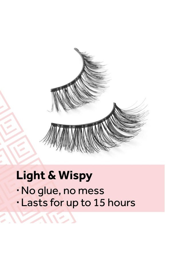 Eylure Press On Pre-Glued False Eyelashes, Wispy Light Texture Lash, No.117, 1 Pair