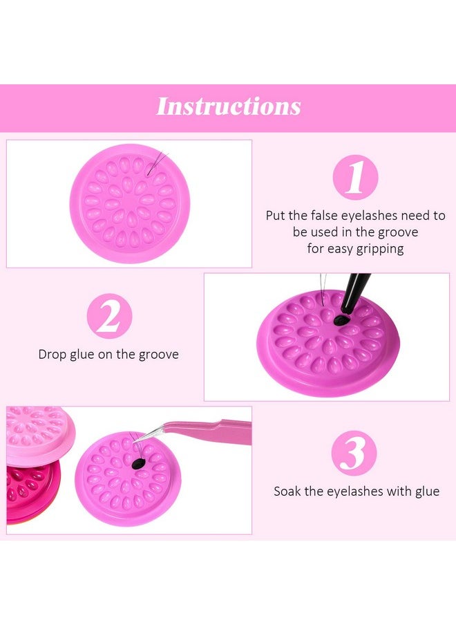 Maitys 150 Pcs Lash Glue Holder False Lash Glue Trays Lash Extension Glue Palette Eyelash Pallet Grafting Disposable Pads Plastic Pink Lash Tray for Women Girls Eyelash Extension Beauty Tools Supply