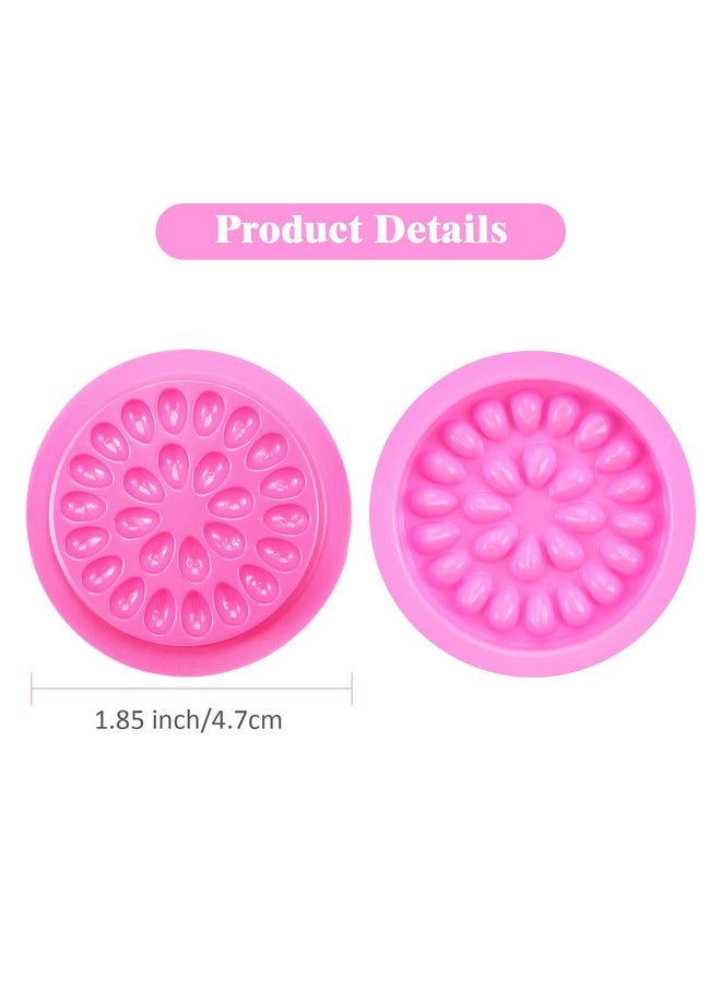 Maitys 150 Pcs Lash Glue Holder False Lash Glue Trays Lash Extension Glue Palette Eyelash Pallet Grafting Disposable Pads Plastic Pink Lash Tray for Women Girls Eyelash Extension Beauty Tools Supply