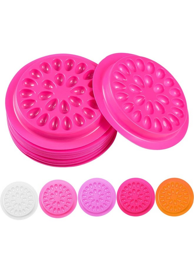 Maitys 150 Pcs Lash Glue Holder False Lash Glue Trays Lash Extension Glue Palette Eyelash Pallet Grafting Disposable Pads Plastic Pink Lash Tray for Women Girls Eyelash Extension Beauty Tools Supply