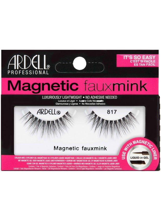 Ardell Magnetic Lashes Single Faux Mink Lashes 817 - Luxuriously Lightweight, No Adhesive Needed False Eyelashes, 1-Pair, 1-Pack
