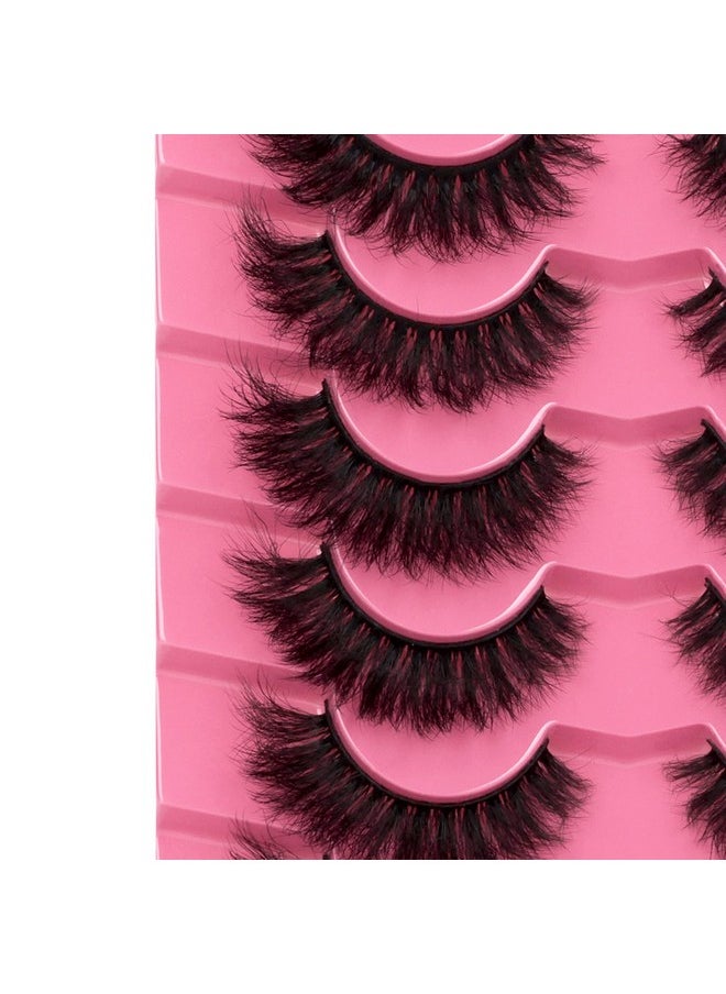 False Eyelashes Fluffy Thick 8D Volume Wispy Faux Mink Lashes Cat-Eye 16 mm Dramatic Mink Lashes 7 Pairs Pack Eyelashes Multipack by FANXITON