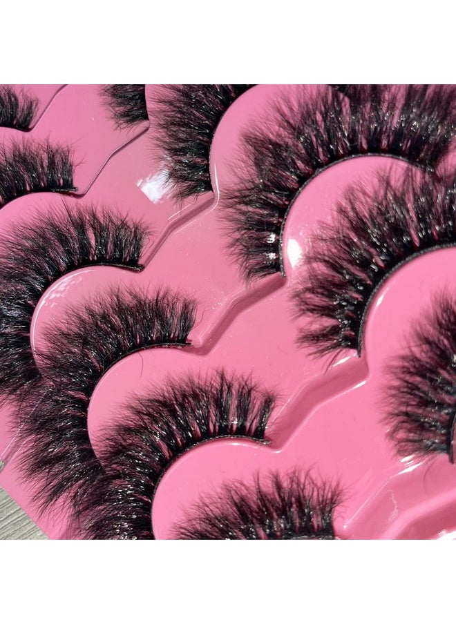 False Eyelashes Fluffy Thick 8D Volume Wispy Faux Mink Lashes Cat-Eye 16 mm Dramatic Mink Lashes 7 Pairs Pack Eyelashes Multipack by FANXITON