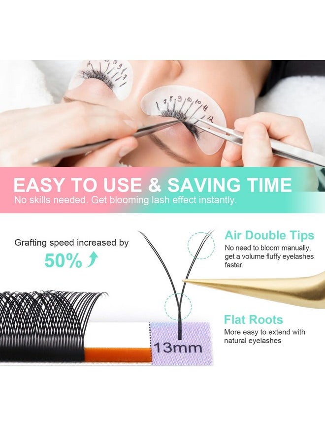 NAGARAKU YY Eyelash Extensions Supplies Y Lash 4D Easy Fan Russian Volume Crisscross YY Eyelashes Handwoven Y Shaped Mesh Wispy Clusters 12 Rows Pre Fanned Eye Lashes Black - 0.07mm D Curl 8-15mm Mix