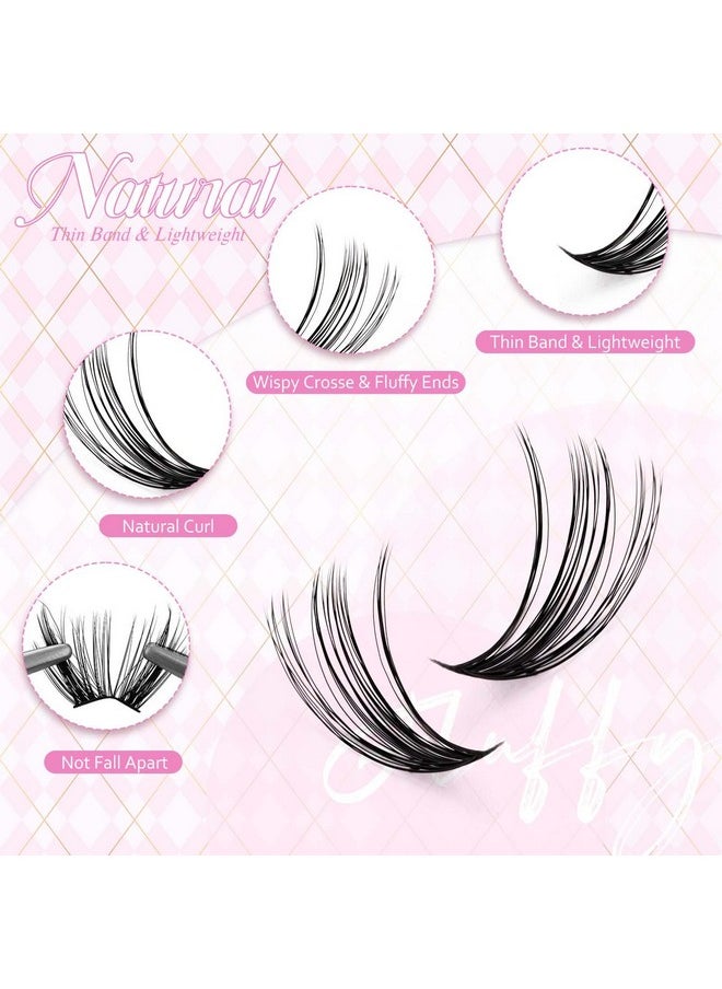 FADLASH DIY Lash Extension Kit Individual Lashes Cluster D Curl Eyelash Extension Kit with Lash Bond and Seal and Lash Applicator Tool for Self Application at Home (40D-0.07D-12-18MIX KIT)