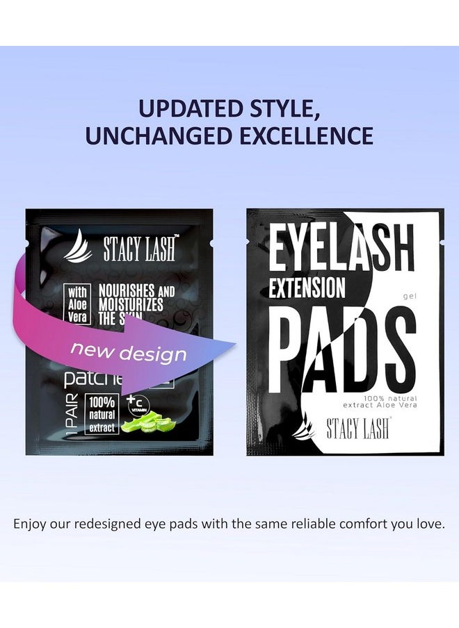 100 Pairs Set Premium Under Eye Gel Pads for Eyelash Extension - Lint Free Patches with Vitamin C and Aloe Vera by Stacy Lash supplies and Beauty tools - Hydrogel Eye Pads - Skin Moisturizes