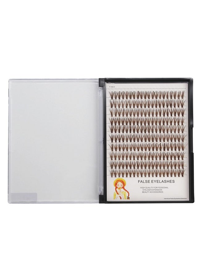 Dedila Grafting 20Roots Brown Color Makeup Cluster Eyelashes Thickness 0.07mm D Curl Individula False Eyelashes Dramatic 3D Volume Eye Lashes Extensions 10-20mm to Choose (10mm)