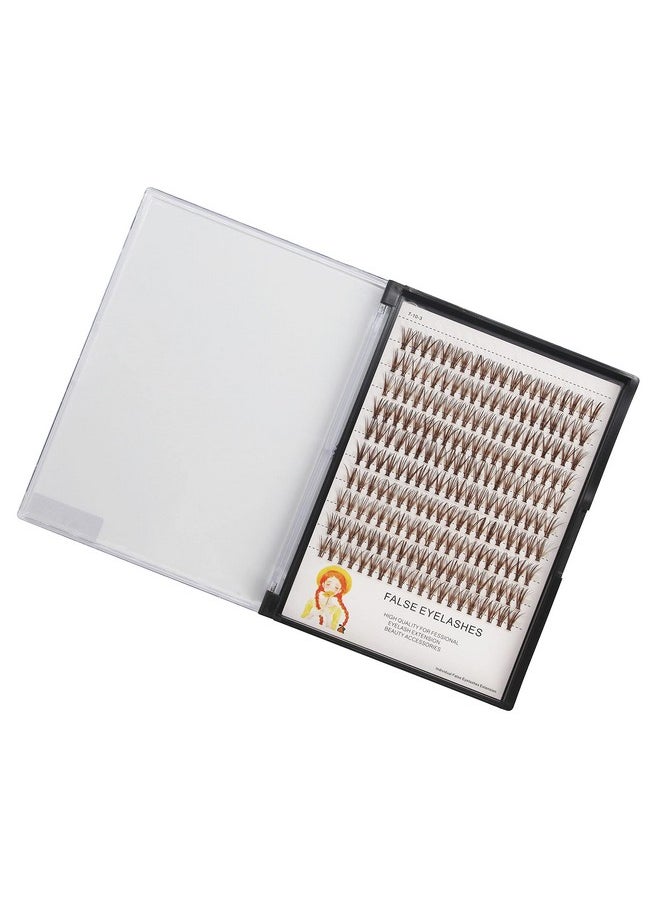 Dedila Grafting 20Roots Brown Color Makeup Cluster Eyelashes Thickness 0.07mm D Curl Individula False Eyelashes Dramatic 3D Volume Eye Lashes Extensions 10-20mm to Choose (10mm)
