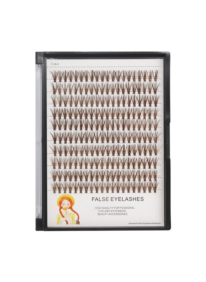 Dedila Grafting 20Roots Brown Color Makeup Cluster Eyelashes Thickness 0.07mm D Curl Individula False Eyelashes Dramatic 3D Volume Eye Lashes Extensions 10-20mm to Choose (10mm)
