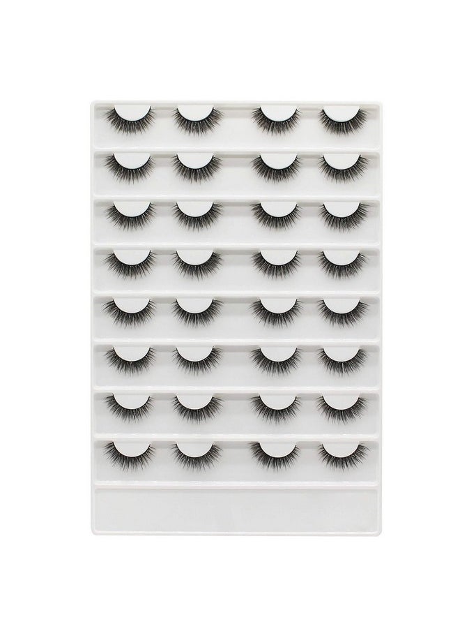Dedila 16Pairs Short Eyelashes Natural Daily 3D Mink False Eyelashes Double Layer Fluffy Makeup Soft and Lightweight Volume Eye Lashes Extensions Reusable (X02)