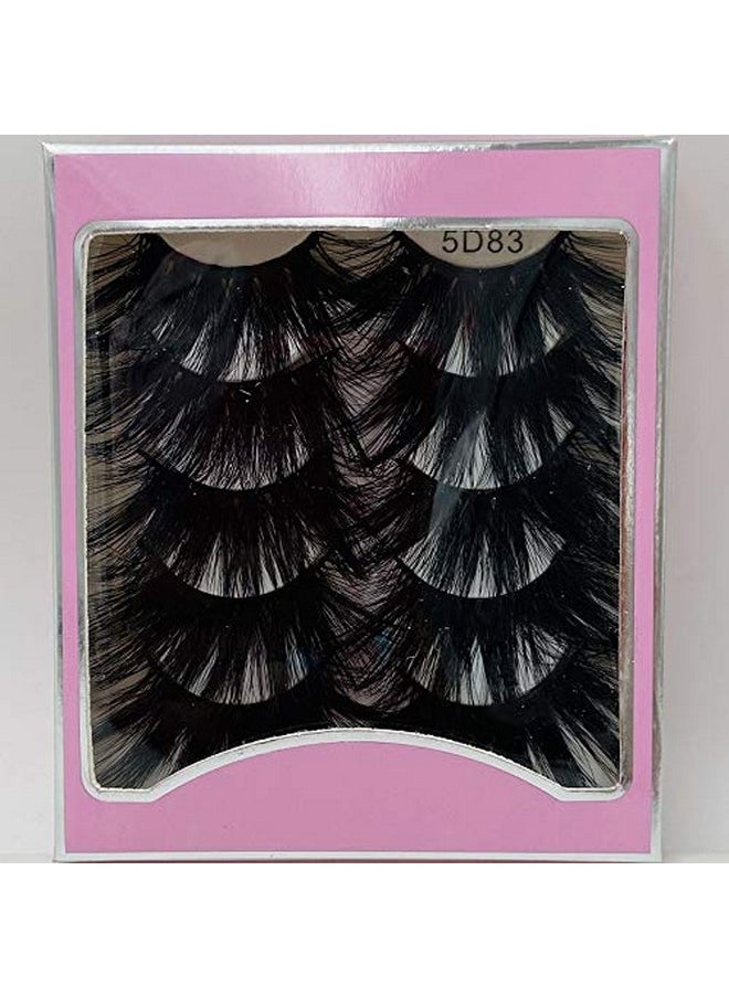 HBZGTLAD NEW 5Pair Fluffy Lashes 25mm 3d Mink Lashes Long Thick Natural False Eyelashes Lashes Vendors Makeup Mink Eyelashesa(5D83)