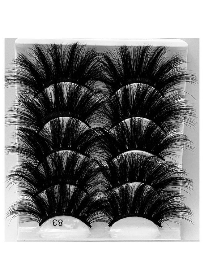 HBZGTLAD NEW 5Pair Fluffy Lashes 25mm 3d Mink Lashes Long Thick Natural False Eyelashes Lashes Vendors Makeup Mink Eyelashesa(5D83)