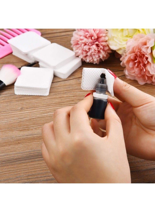 1000 Pieces Eyelash Extension Glue Wipes Eyelash Glue Cleaner Non Woven Fabric Glue Wipes Lash Supplies Accessories Tools for Eyelash Extension Glue and Nail Polish Bottle (White)