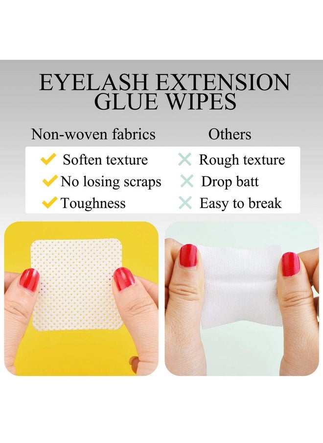 1000 Pieces Eyelash Extension Glue Wipes Eyelash Glue Cleaner Non Woven Fabric Glue Wipes Lash Supplies Accessories Tools for Eyelash Extension Glue and Nail Polish Bottle (White)