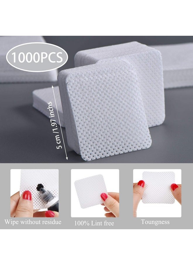 1000 Pieces Eyelash Extension Glue Wipes Eyelash Glue Cleaner Non Woven Fabric Glue Wipes Lash Supplies Accessories Tools for Eyelash Extension Glue and Nail Polish Bottle (White)