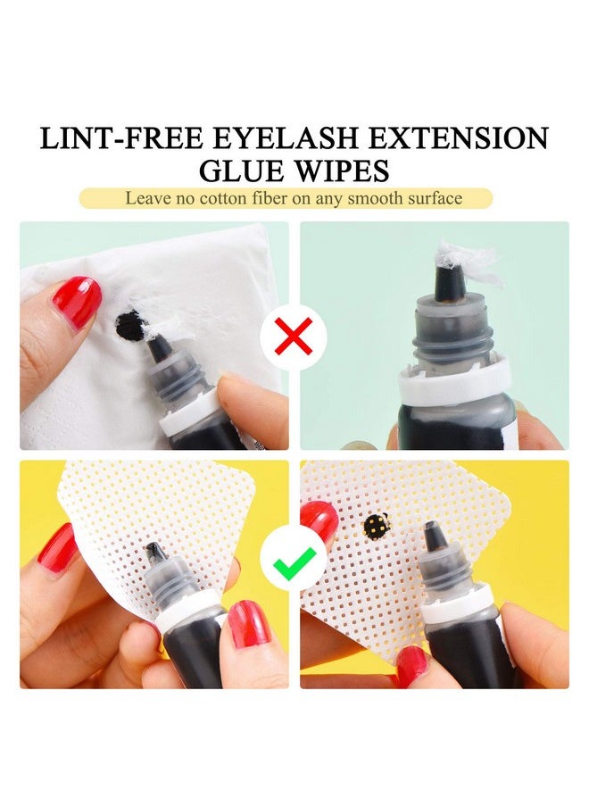 1000 Pieces Eyelash Extension Glue Wipes Eyelash Glue Cleaner Non Woven Fabric Glue Wipes Lash Supplies Accessories Tools for Eyelash Extension Glue and Nail Polish Bottle (White)