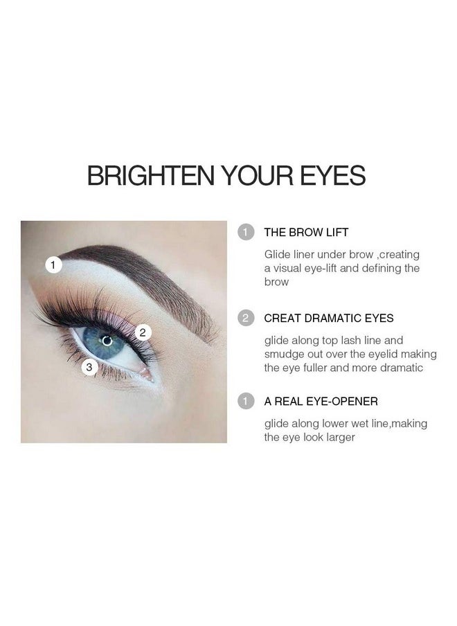 KAIQIKAIXI 6 White Eyeliner Pencils Professional Use as Highlighter, Soft, Waterproof, Long-Lasting Eyeshadow, Eye Brightener,Eye Shadow Pencil, Lip Line Pen, Eyelid Pad, Pencil Makeup Set Tool