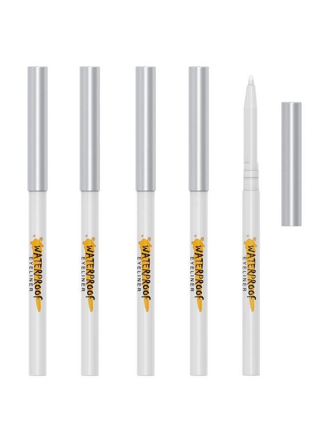 KAIQIKAIXI 5Pcs White Eyeliner Pen, Eyebrow Pen,Eye Shadow Pencil, Lip Line Pen, Eyelid Pad, Pencil Makeup Set Tool