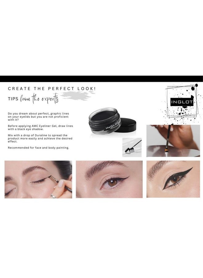 INGLOT Eyeliner Bundle - AMC Eyeliner Gel 90, AMC Eyeliner Gel 77 and Brush 30T (3-piece)