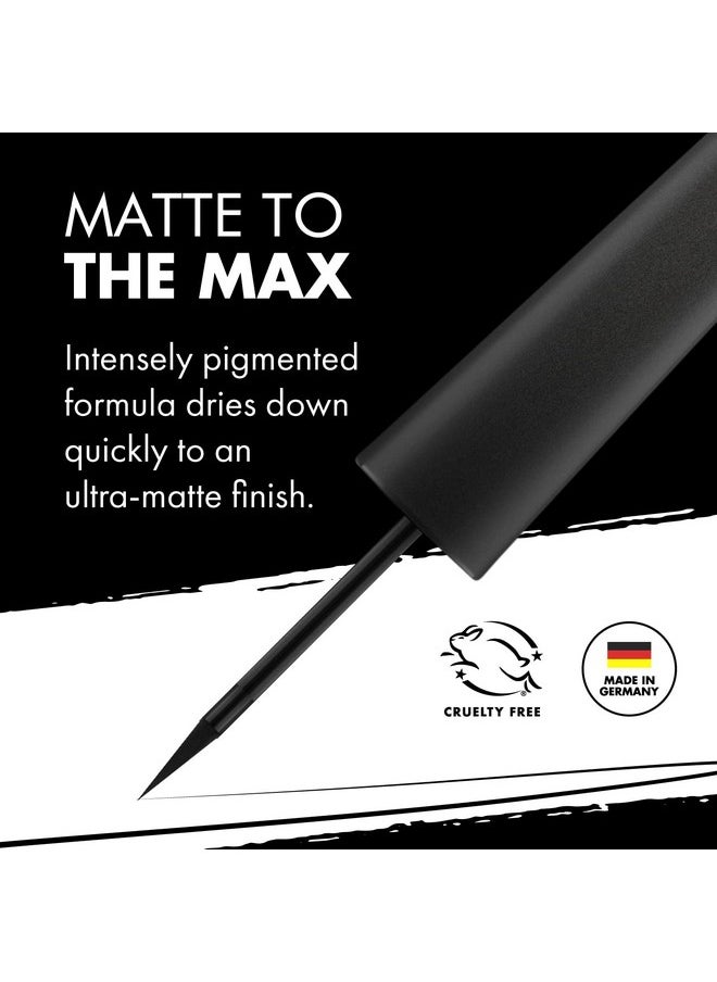 Milani Stay Put Matte Liquid Eyeliner - Black, Waterproof, 17H Wear, Cruelty-Free, Vegan, Smudgeproof, Long Lasting