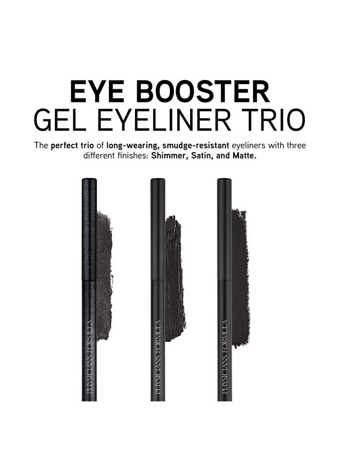 Physicians Formula Eye Booster Gel Black Eyeliner Set of 3, Shimmer, Satin, Matte, Water-Resistant, Smudge Resistant, Lasts All Day