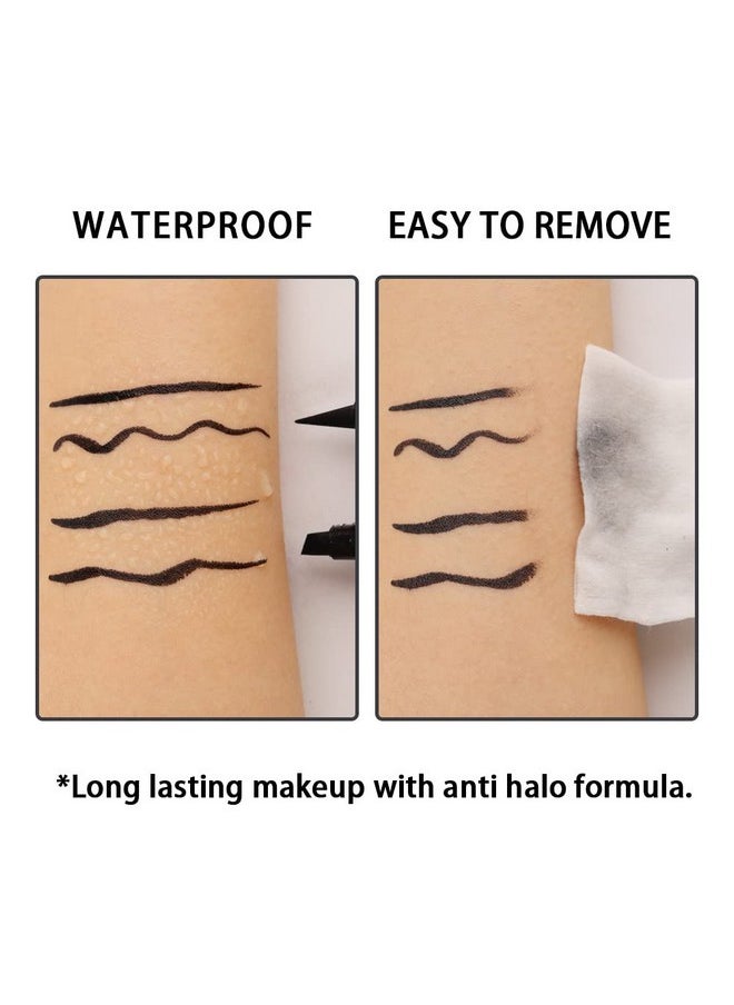 AMY'S DIARY 2 Pcs Waterproof Eyeliner Pen Super Slim&Thick Black Professional Makeup Liquid Eye Liner Pencil Long Lasting for Women(C1)
