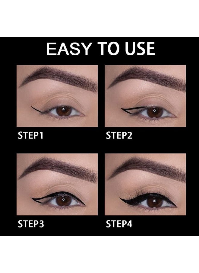AMY'S DIARY 2 Pcs Waterproof Eyeliner Pen Super Slim&Thick Black Professional Makeup Liquid Eye Liner Pencil Long Lasting for Women(C1)