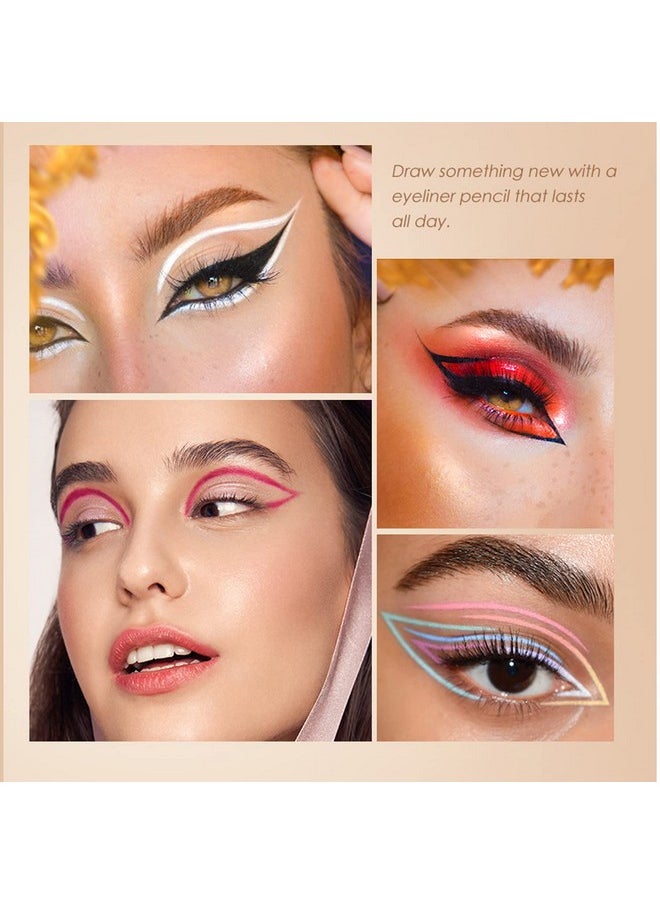 BestLand 12 Colors Eyeliner Set - Natural Black Eyeliner Cream, Waterproof, Smudge-Proof, Long-Lasting Gel Pencils - Matte Shades Eye Liner, Rainbow Eyeliner Makeup Set