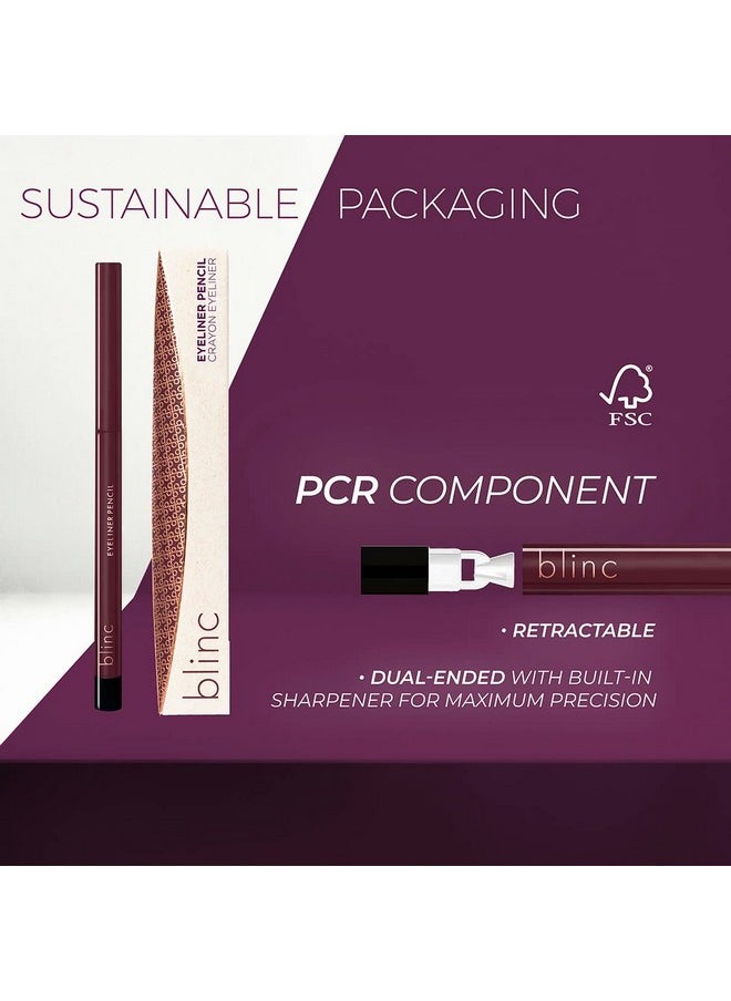 Blinc Eyeliner Pencil, Mechanical Gel Eyeliner Pencil with Built-In Sharpener, Waterproof, Smudge-proof, Transfer-proof, Ultra Long-Wearing, Clean, Vegan and Cruelty-Free, Black, 0.5g / 0.017 Fl. Oz
