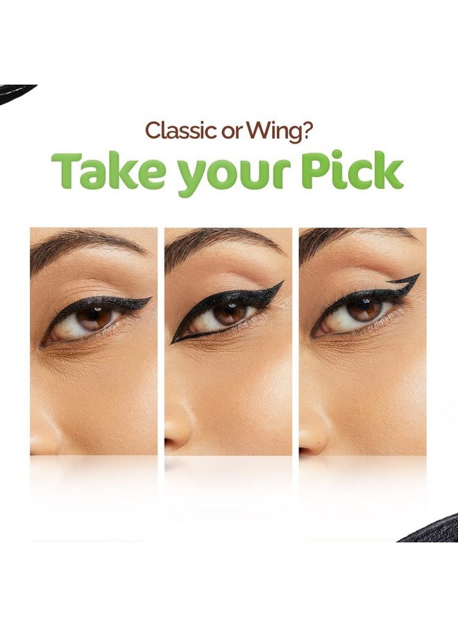 Mamaearth Soothing Waterproof Glossy Finish Liquid Eyeliner With Almond & Castor Oil For 10 Hr Long Stay - 3.5 Ml, Black