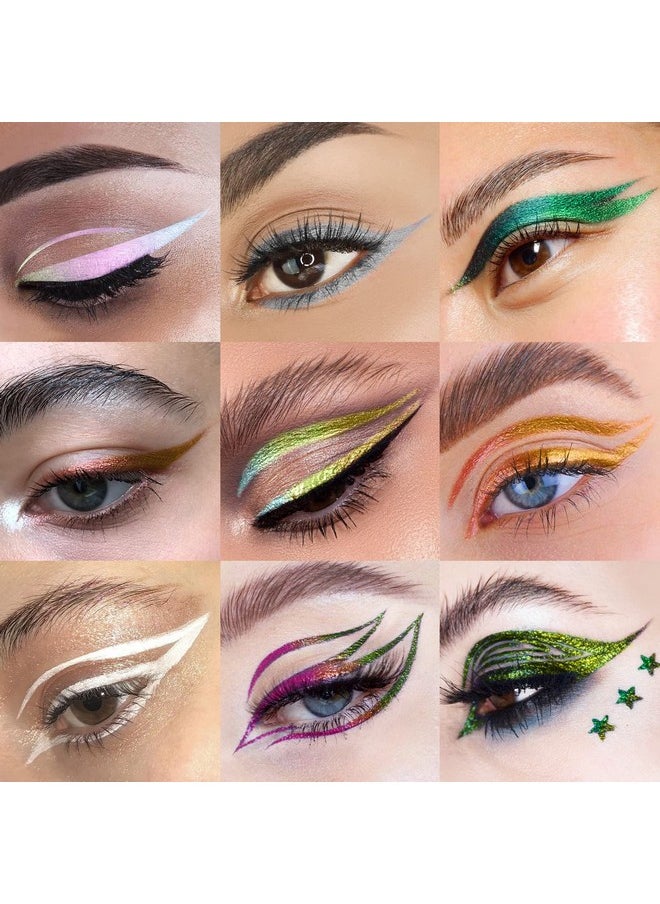 FOCALLURE Chameleon Liquid Eyeliner,Intense Color Shifting Eyeliner Pen,Metallic Multi-Reflective Finish,Sweatproof,Smudge-proof,Ultra-Fine Tip,CRYSTAL SOUL