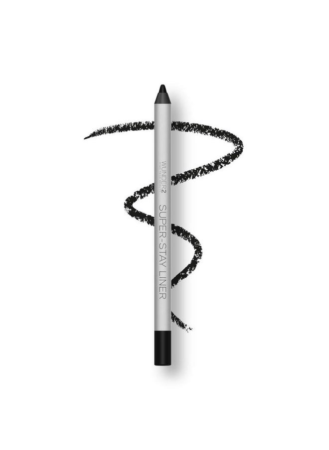Wunderbrow Super-Stay Liner Makeup Eyeliner Pencil Long Lasting Waterproof Eye Liner, Color Essential Black Matte