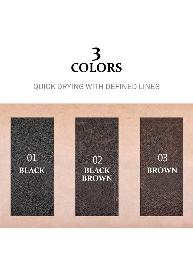 COSNORI Superproof Brush Eyeliner 01 Black - 24h Pen Eyeliner - Super Slim Lasting Liquid Eye Liner - Smudge, Budge Resistant Wear - Allergen Free 0.02 fl.oz.