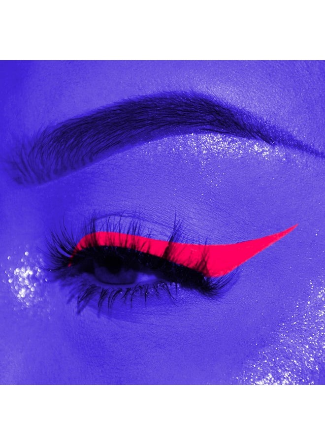 DELISOUL UV Neon Liquid Eyeliner, Matte Colored Eyeliner Pen, Waterproof Smudge-proof Pigmented Eye Liner, Glow Brightly Under UV Lights, Colorful Eye Makeup For Rave Party Music Festival, Neon Pink