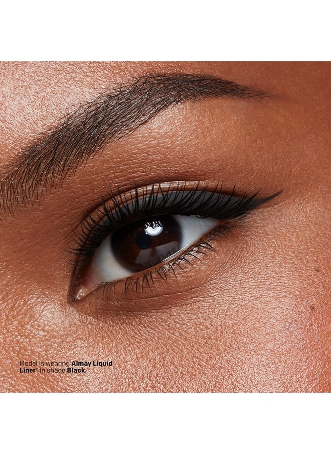 Almay Liquid Eyeliner, Waterproof, Fade-Proof Eye Makeup, Easy-to-Apply Liner Brush, 221 Black, 0.1 Oz