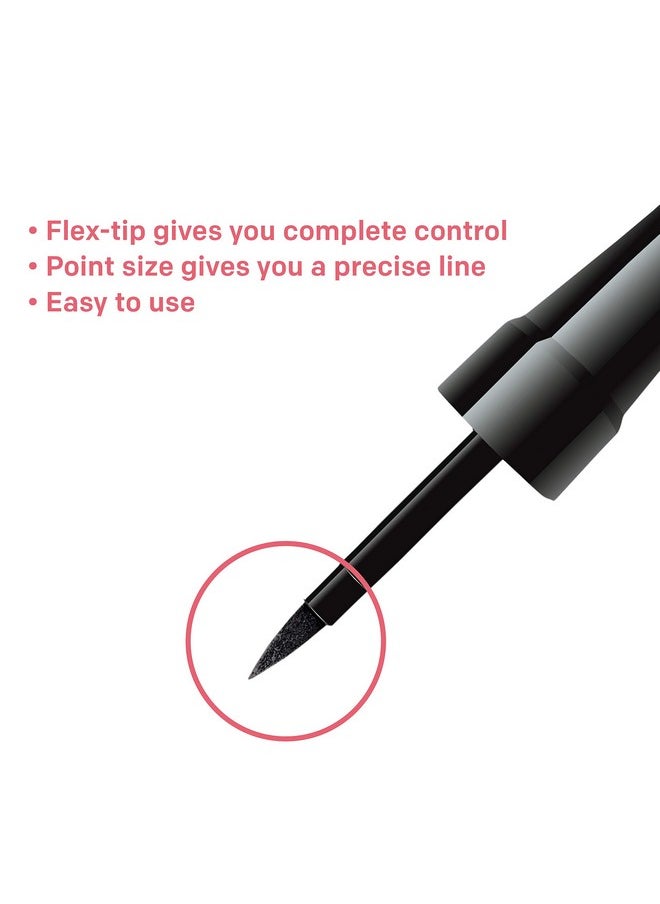 Almay Liquid Eyeliner, Waterproof, Fade-Proof Eye Makeup, Easy-to-Apply Liner Brush, 221 Black, 0.1 Oz