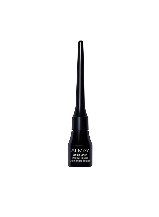 Almay Liquid Eyeliner, Waterproof, Fade-Proof Eye Makeup, Easy-to-Apply Liner Brush, 221 Black, 0.1 Oz