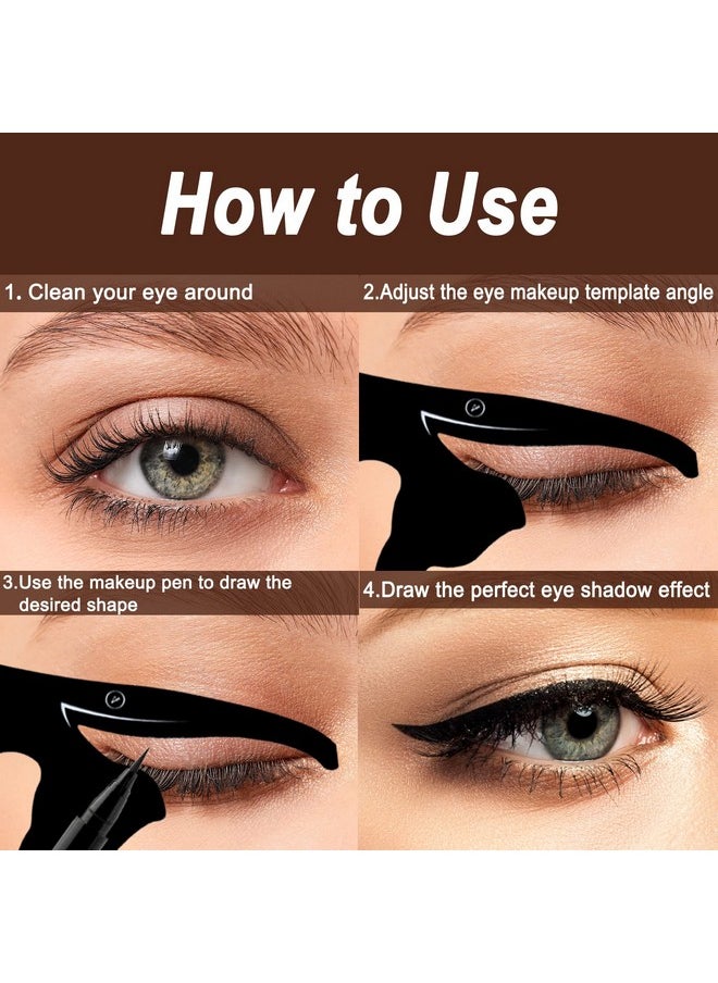 TailaiMei Eyeliner Stencils, Matte PVC Material Smoky Eyeshadow Applicators Guide Template Tool