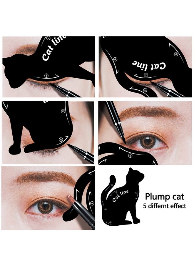 TailaiMei Eyeliner Stencils, Matte PVC Material Smoky Eyeshadow Applicators Guide Template Tool