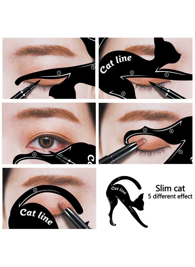 TailaiMei Eyeliner Stencils, Matte PVC Material Smoky Eyeshadow Applicators Guide Template Tool
