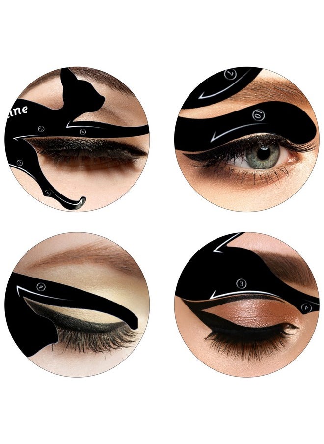 TailaiMei Eyeliner Stencils, Matte PVC Material Smoky Eyeshadow Applicators Guide Template Tool