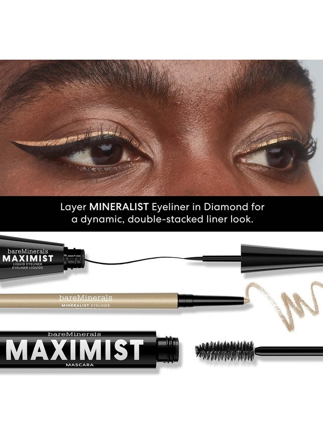 bareMinerals Maximist Liquid Eyeliner, Highly Pigmented Black Waterproof Eyeliner, Smudge-Proof Wear, Flexible Liquid Eyeliner Pen, Talc-Free, Vegan