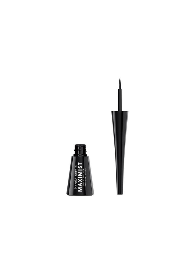 bareMinerals Maximist Liquid Eyeliner, Highly Pigmented Black Waterproof Eyeliner, Smudge-Proof Wear, Flexible Liquid Eyeliner Pen, Talc-Free, Vegan