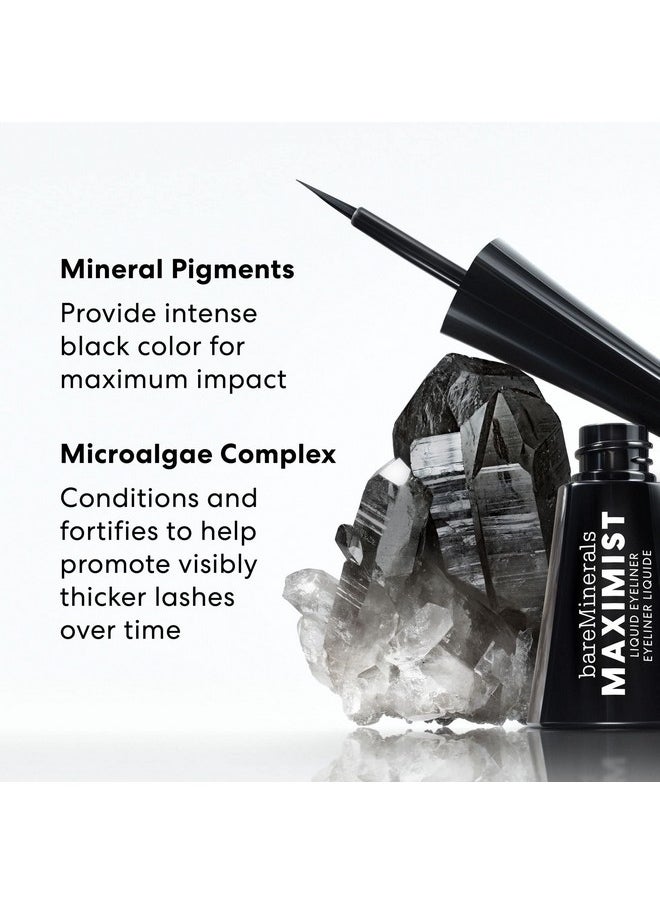 bareMinerals Maximist Liquid Eyeliner, Highly Pigmented Black Waterproof Eyeliner, Smudge-Proof Wear, Flexible Liquid Eyeliner Pen, Talc-Free, Vegan