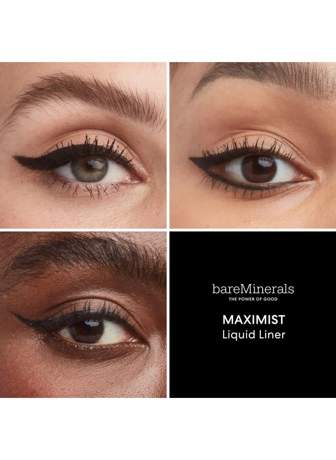 bareMinerals Maximist Liquid Eyeliner, Highly Pigmented Black Waterproof Eyeliner, Smudge-Proof Wear, Flexible Liquid Eyeliner Pen, Talc-Free, Vegan