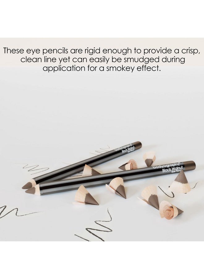 Bodyography Cream Eye Pencil (Black Walnut): Dark Brown Salon Wooden Waterproof Makeup Pencil w/ Coconut Oil | Long-Wearing, Cruelty-Free, Gluten-Free, Paraben-Free