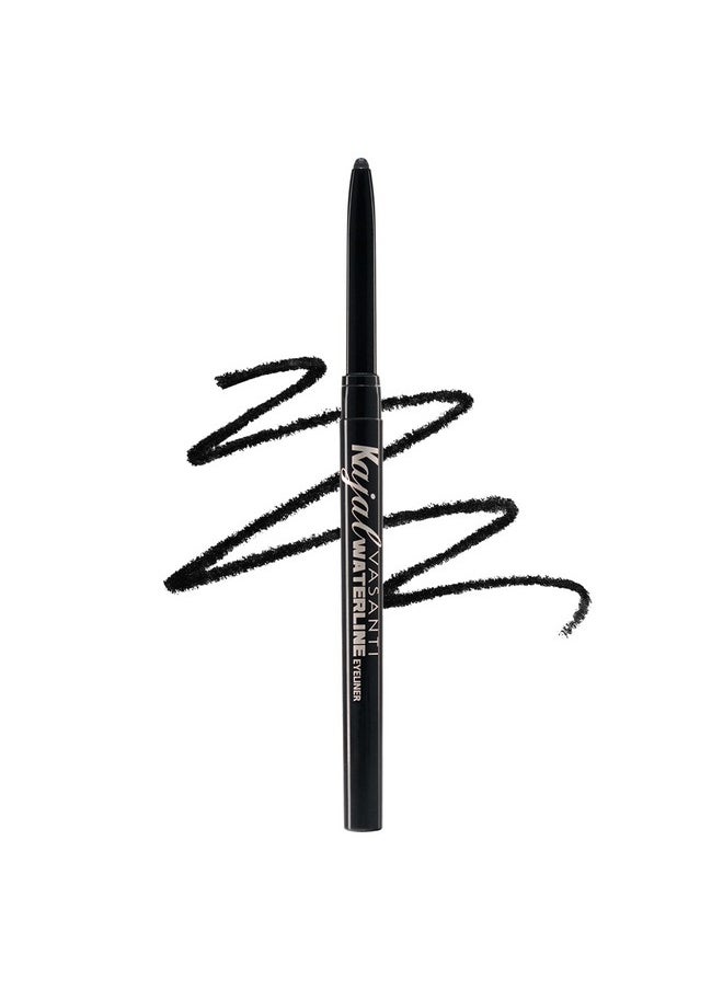 VASANTI Kajal Waterline Eyeliner Pencil (Intense Black) - Safe for Sensitive Eyes - Long-lasting, Waterproof, Smudge-proof & Vegan Eyeliner - Dermatologist & Ophthalmologist Approved