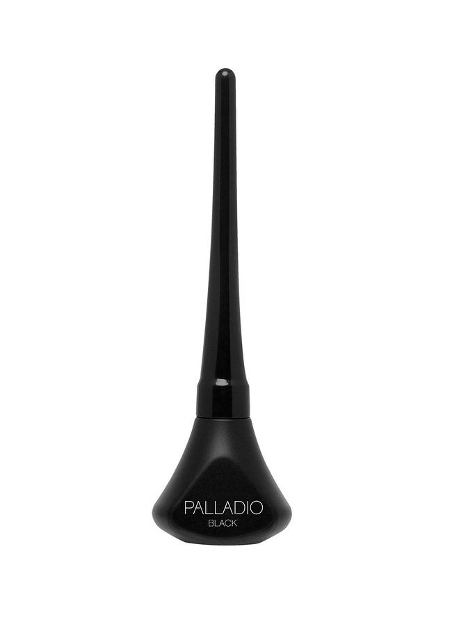 Palladio Liquid Eyeliner, Highly Pigmented and Waterproof Eyeliner, For Intense Eye Definition, Smear-proof Eyeliner Liquid, Includes Easy Grip Wand and Felt Tip Eyeliner Applicator, Black