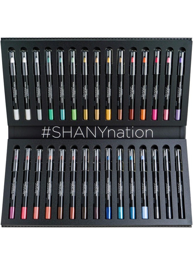 SHANY Chunky Eyeshadow Pencils Lip Liner, Eyeliner, Eye Pencils - Multi-Use Chunky Pencils for Eye Shadow, Lip Makeup, Lipstick with Vitamin E and Aloe Vera - Premium Packaging - Set of 30 Colors