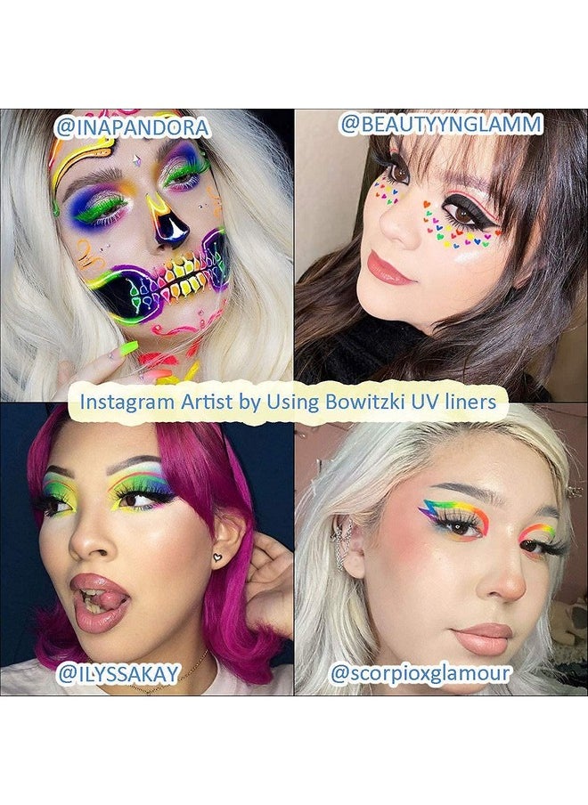 Bowitzki 8x5 Gram Water Activated Eyeliner Hydra Liner Makeup UV Glow Fluorescent Color Graphic Retro Face and Body Paint (UV Color)